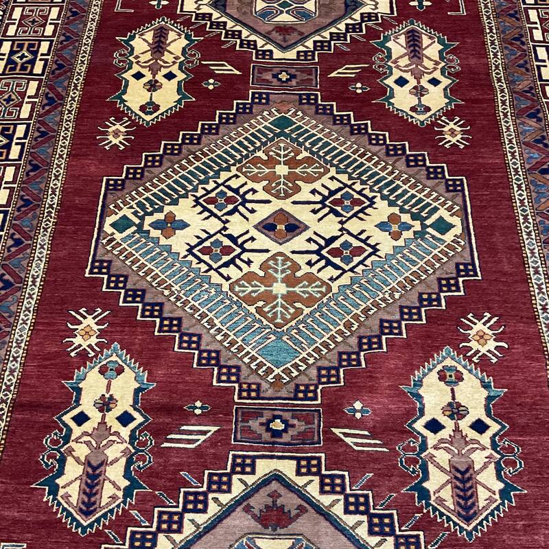 HERAT ORIENTAL Handmade Super Kazak Wool Rug - 6'9" x 9'8"
