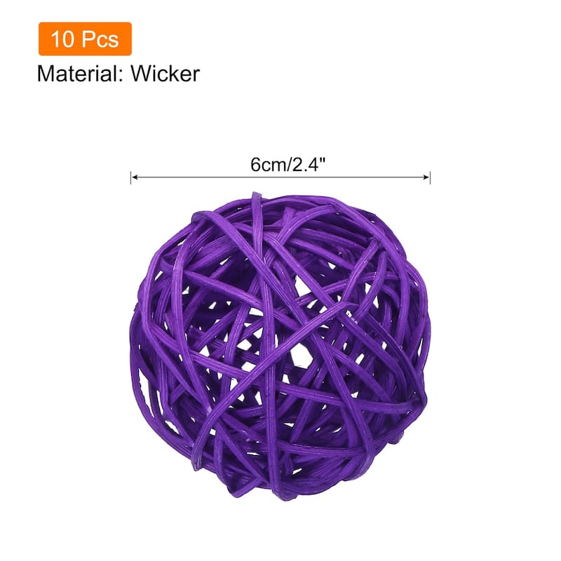 10 Pcs Wicker Rattan Balls 2.4 Inch Rattan Decorative Balls