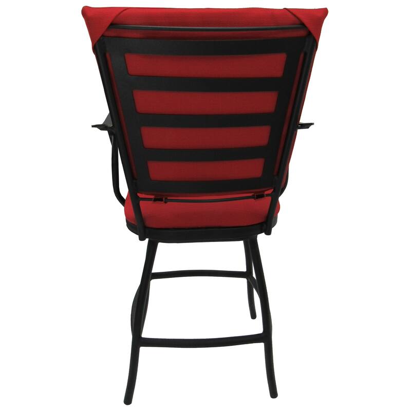 Swivel Counter 26" Bar Stool with a Padded Back - Jenna - Black Frame - 26 inch Seat