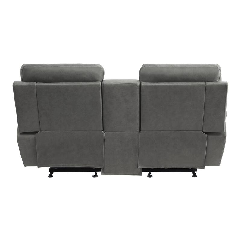 Clif 76 Inch Manual Glider Reclining Loveseat, Solid Wood, Gray Microfiber