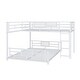 preview thumbnail 7 of 28, Twin over Full Size Metal Bunk Bed Frame with Iron Mesh Decor, L-Shaped Loft Bed with Underneath Platform Bed