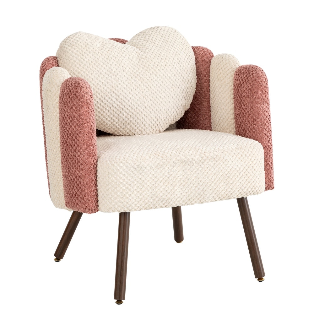 Blossom Accent Chair with Heart-Shaped Pillow