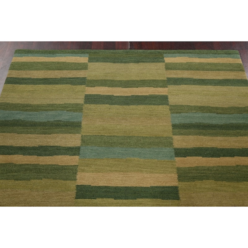 Vegetable Dye Nepalese Oriental Wool Area Rug Handmade Bedroom Carpet - 5'0" x 7'11"