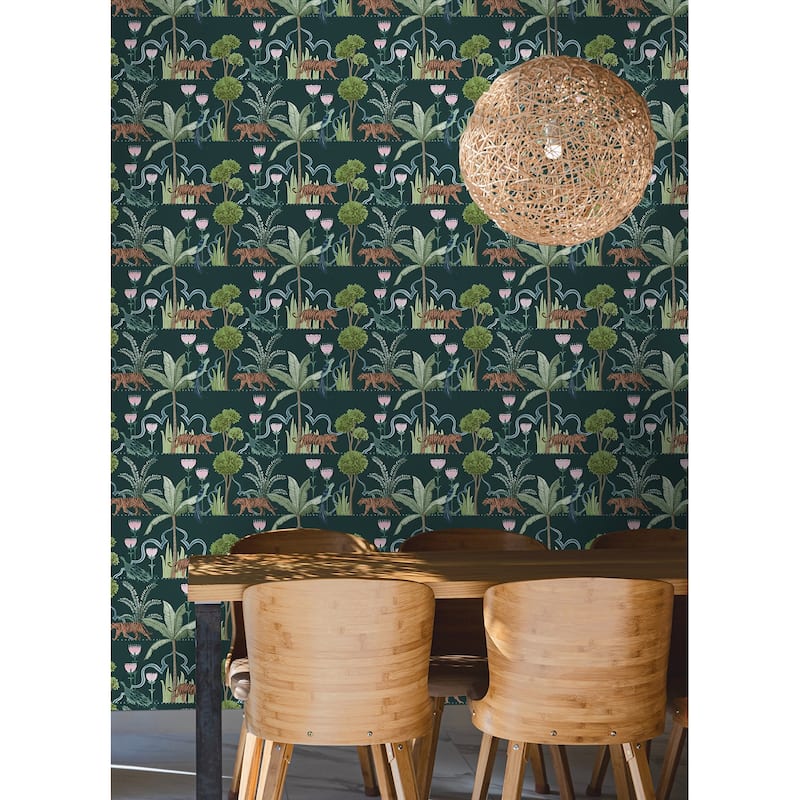 NuWallpaper Laos Green Peel and Stick Wallpaper