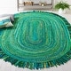 preview thumbnail 47 of 69, SAFAVIEH Handmade Braided Libby Country Cotton Rug with Fringe 3' x 5' Oval - Green