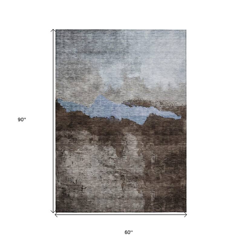 HomeRoots Abstract Transitional Rectangle Outdoor Rug