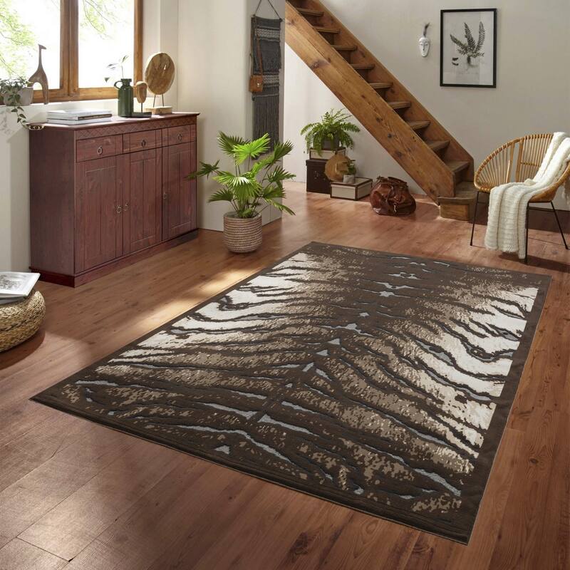Brown 7 ft. 10 in. x 10 ft. 3 in.Luxury Area Rug, 0.43 Pile Height – Sophisticated Warmth for Any Room - 6' x 7'