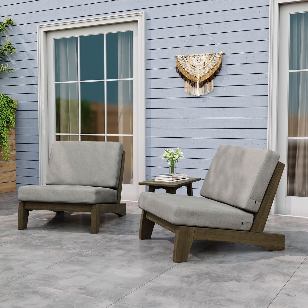 Outdoor Sectional Furniture Teak Conversation Set with Side Table