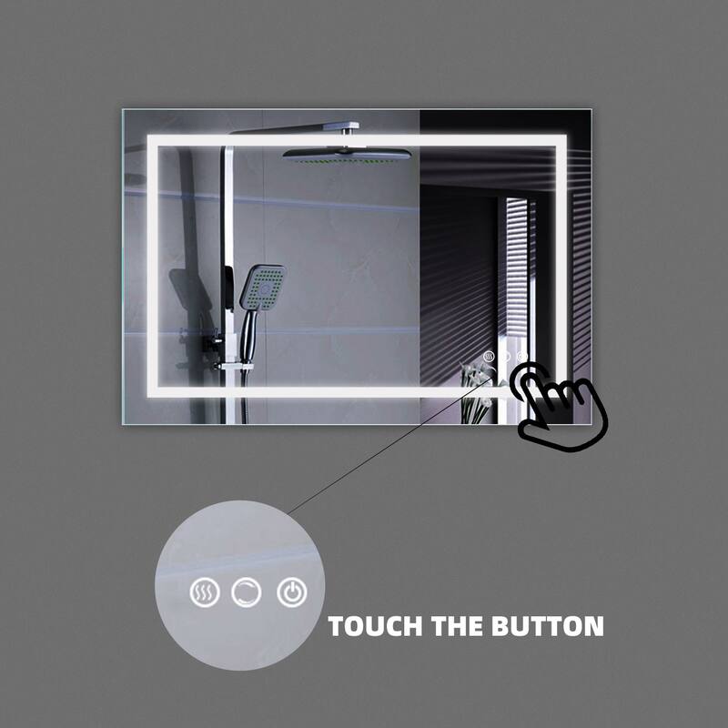 LED Dual Color Temperature Defogging Bathroom Mirror