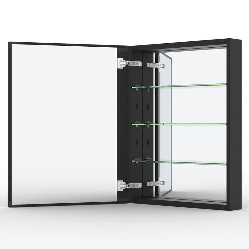 23" x 30" Rectangular Aluminum Surface Mount Medicine Cabinet with Mirror and Shelves - 23" x 30"
