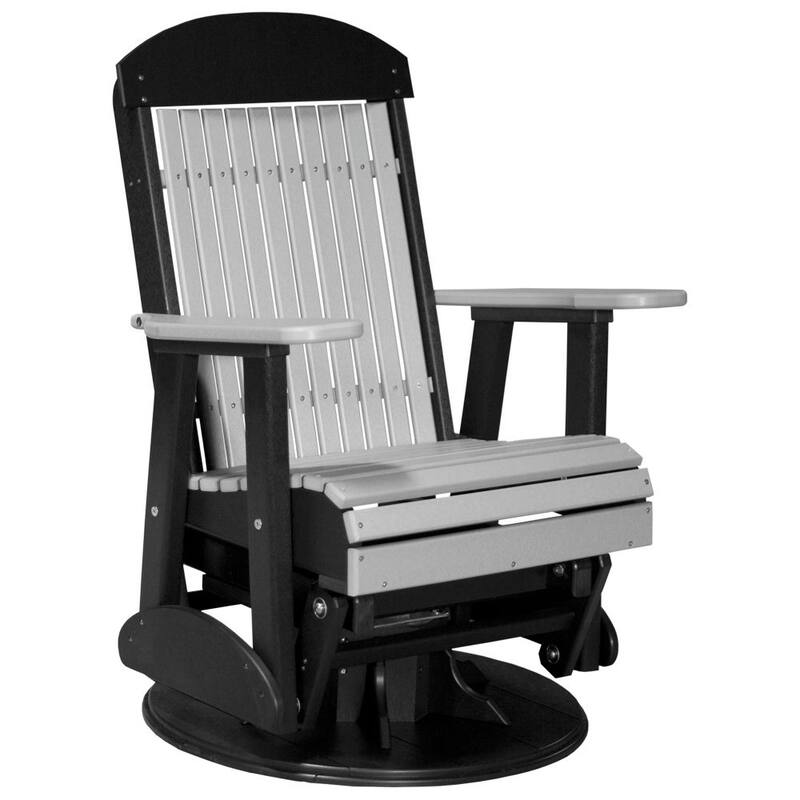 Poly Lumber Classic Swivel Glider Chair - Dove Gray & Black