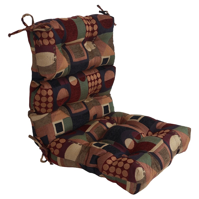 Jacquard Chenille Tufted Chair Cushion - 22 x 45 - Kaleidoscope - Single