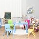 preview thumbnail 1 of 8, Qaba Kids Table and Chair Set 5 Piece Toddler Stackable Furniture, Multicolor - 30.25" x 21.75" x 19.25"