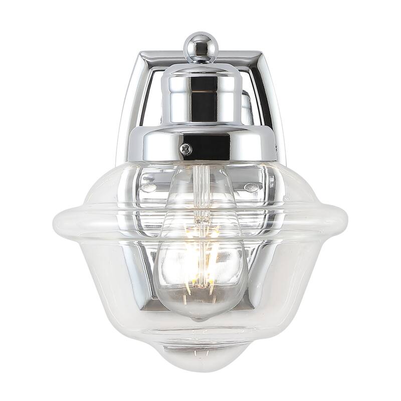 Marais Iron/Glass Schoolhouse LED Vanity Light, by JONATHAN Y