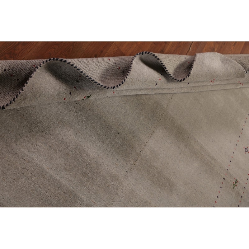 Tribal Gabbeh Oriental Rug Hand-Knotted Contemporary Wool Carpet - 5'9" x 7'8"