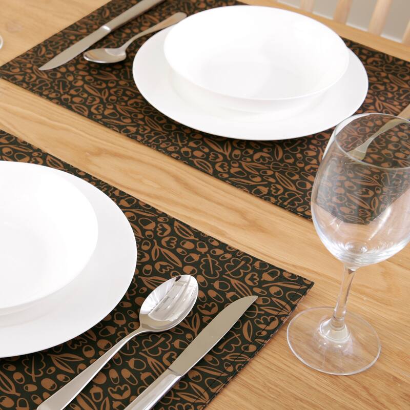 Autumn Fall Leaf Printed Placemats (Set of 4)