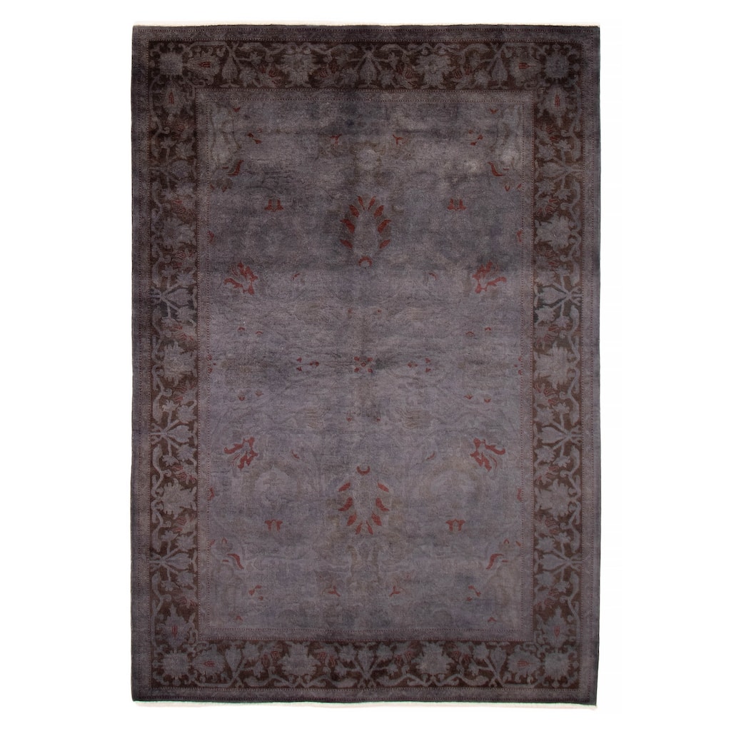 ECARPETGALLERY Hand-knotted Vibrance Grey Wool Rug - 6'0 x 8'7