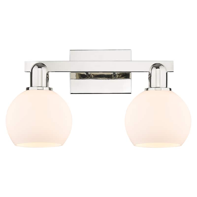 Innovations Lighting 716-2W-10-17 Athens Vanity Athens 2 Light 17" - Polished Nickel / Matte White