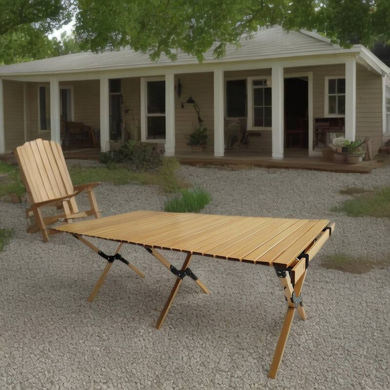 Wooden Foldable Portable Patio Dining Table