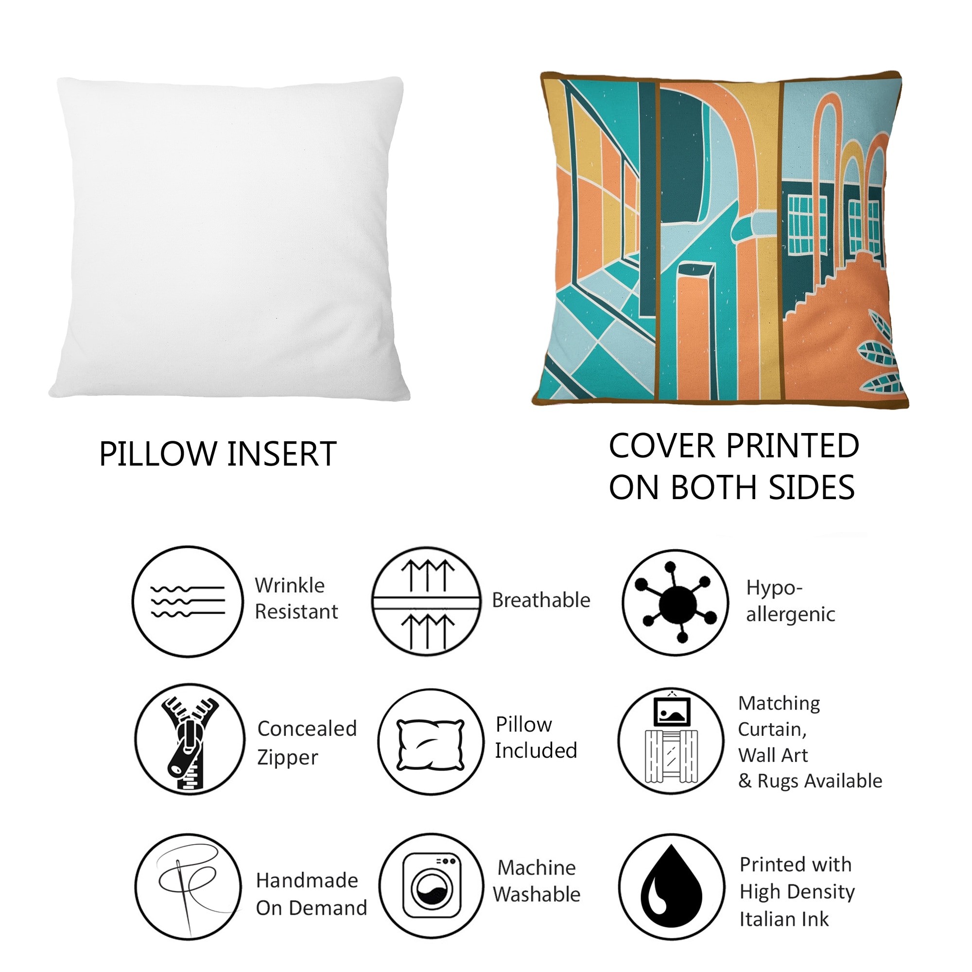 Geo Shapes Handcrafted Throw Pillow