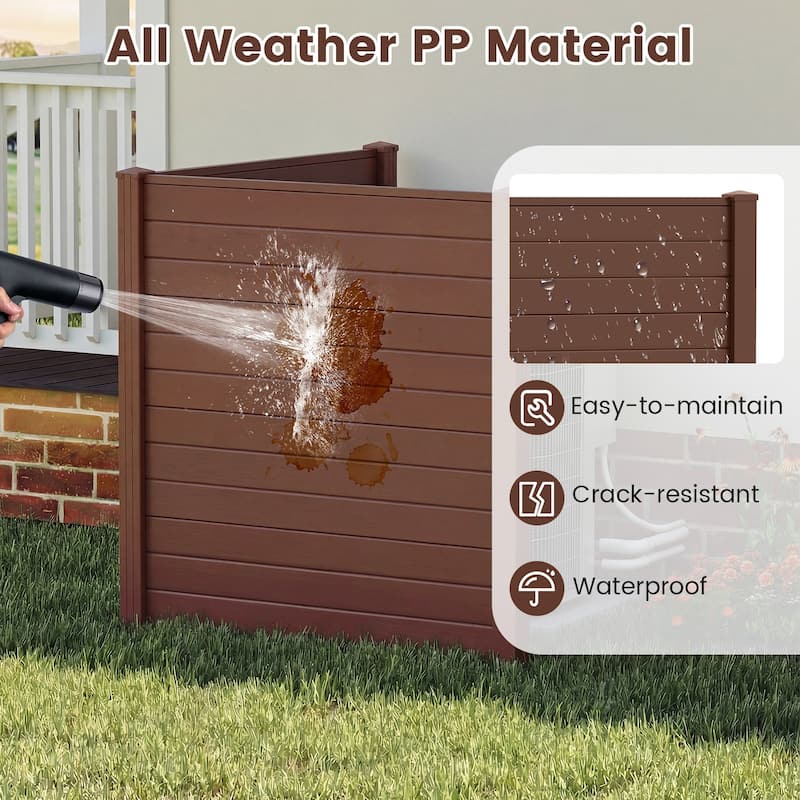 Gymax 4 Panels 48'' L x 48'' H Air Conditioner Fence w/Galvanized