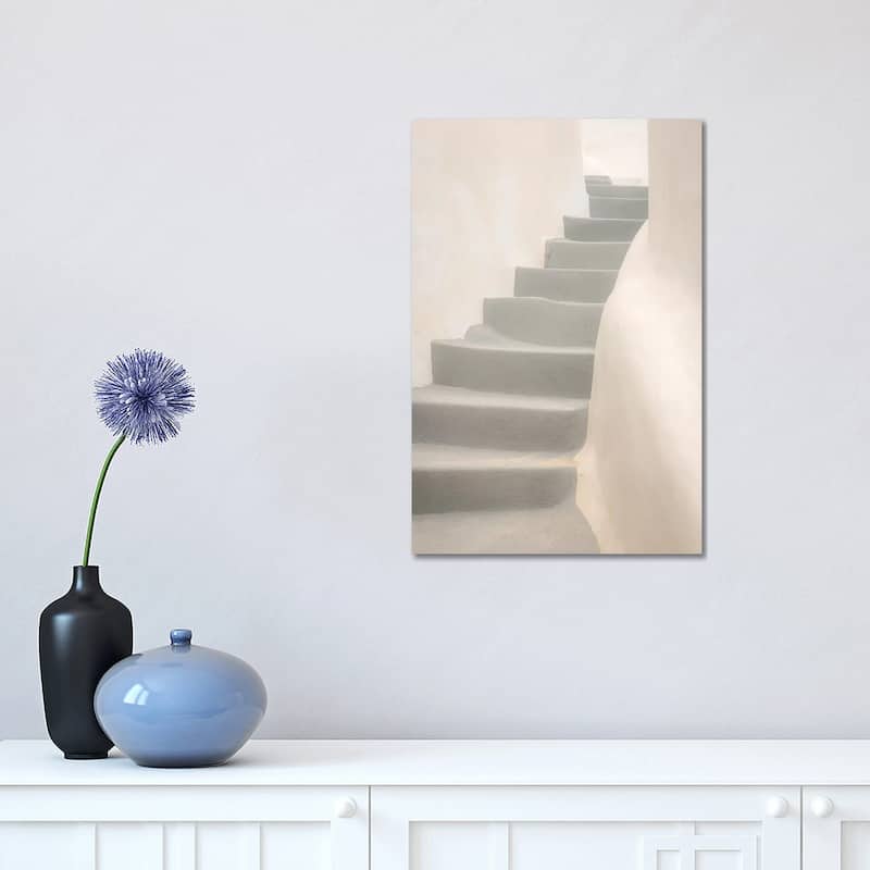 iCanvas "Europe, Greece, Santorini, Thira. White Stairway And Walls." by Jaynes Gallery Canvas Print - 18x12x1.5