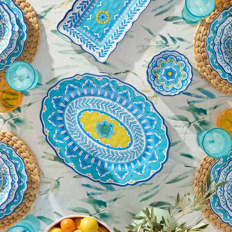 Certified International Porto Melamine 2 Piece Platter Set - 18.00"L x 13.50."H x 0.75"H