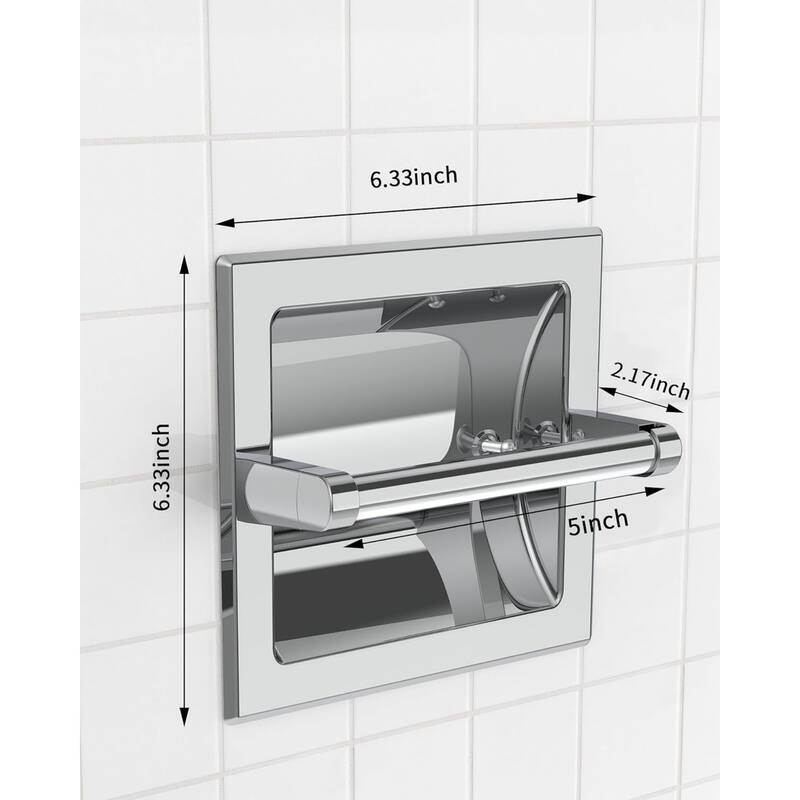 Embedded toilet paper holder, modern hotel style rotating wall mounted toilet paper holder