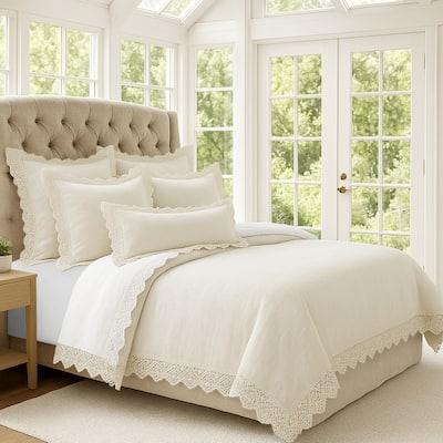 Elsie Lace Ivory 6 Piece Coverlet Set