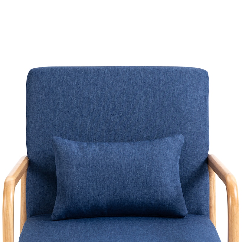 Briston 2 Set Mid Century Modern Wood Accent Chairs with pillow