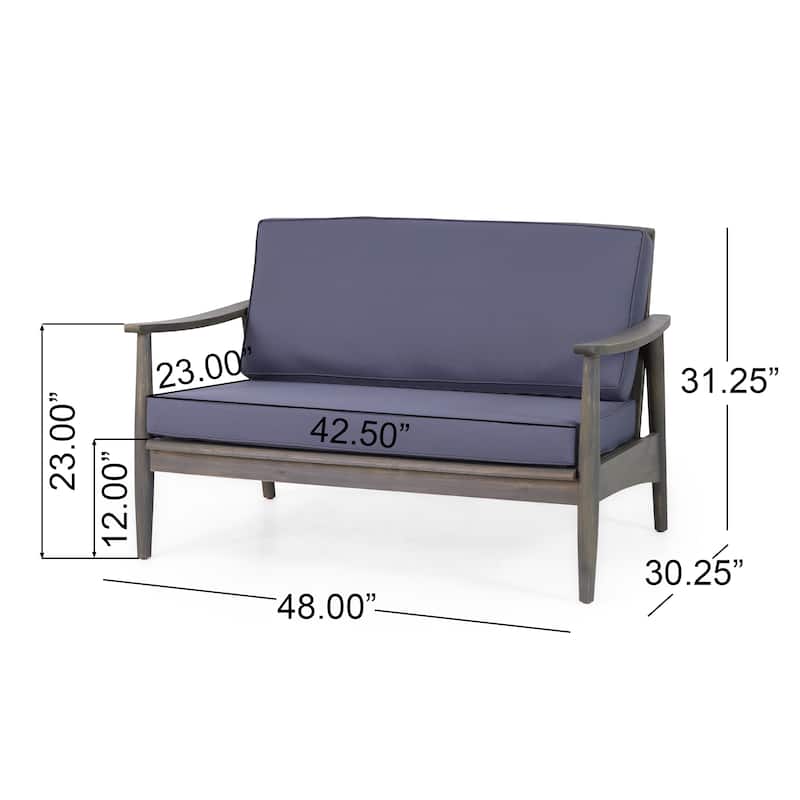 Patio Conversation Set with Loveseat & Coffee Table, Outdoor Furniture