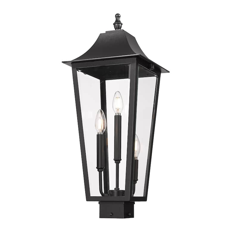Gannon 3 Light Outdoor Post Mount Fixture in Black