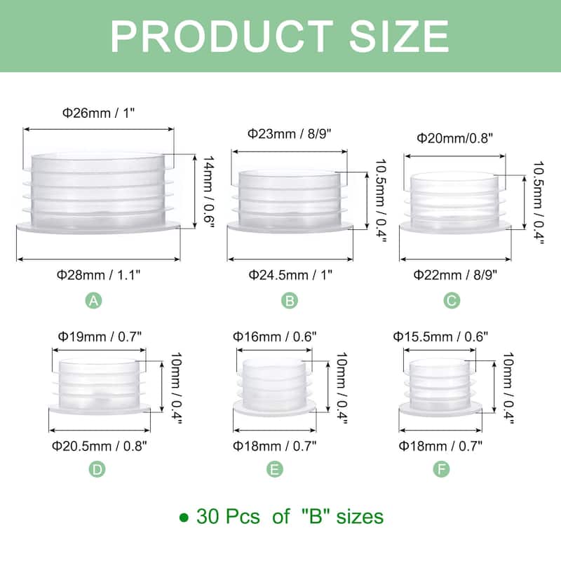 Salt Shaker Stoppers, Plastic Salt Shaker Plug Stopper, 30Pcs - Transparent - 0.8"/1"(Inner Dia/Outer Dia)
