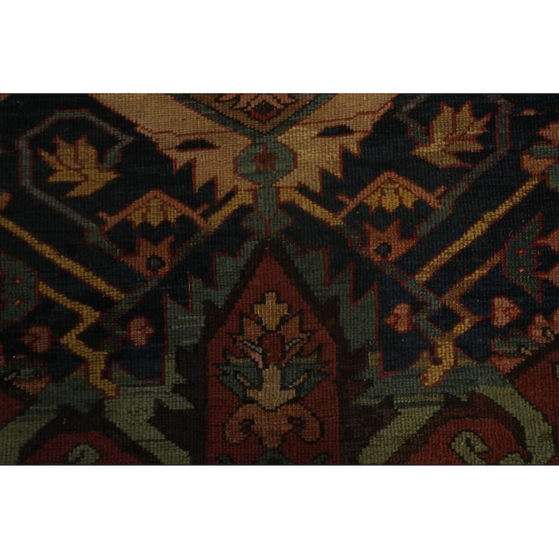 Hand Knotted Oriental 100% Wool Carpet Traditional Medallion Oranges & Rust Heriz (serapi) Area Rug - 15' 6'' X 9' 8''