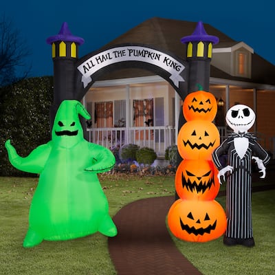 Airblown-NBC Jack and Oogie w/Pumpkins Archway-Disney
