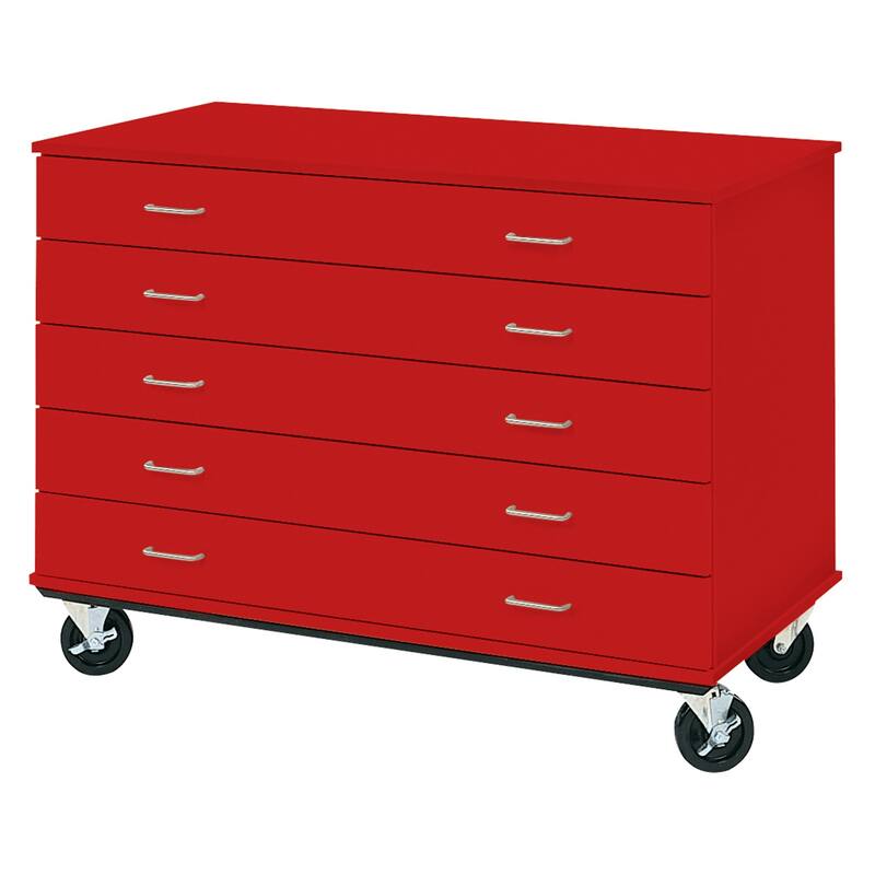 Mobile 5-Drawer Storage Cabinet - 36" Tall - Locking File Cabinet - Classroom Organizer