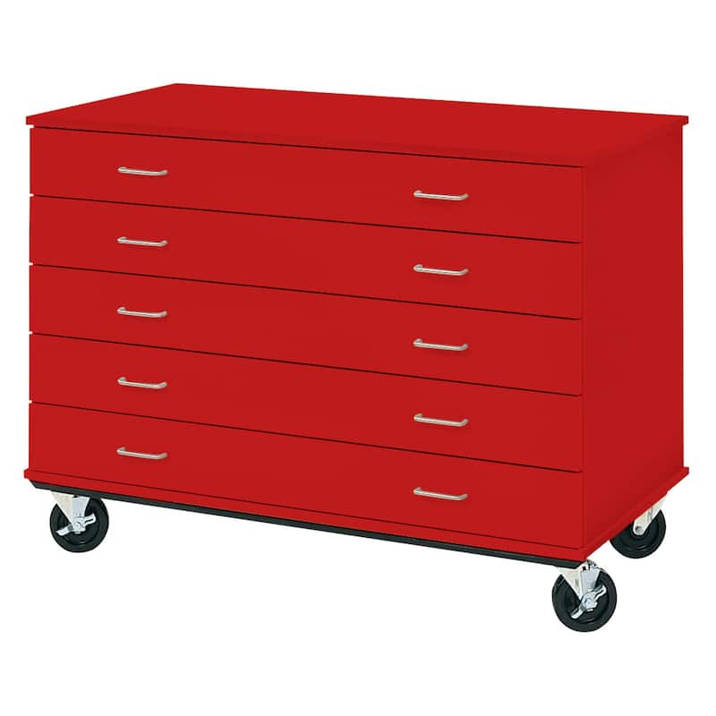 Mobile Storage Cart - 5 Drawer Rolling Cabinet - 36" Tall - 24" Deep - Home Office Organizer