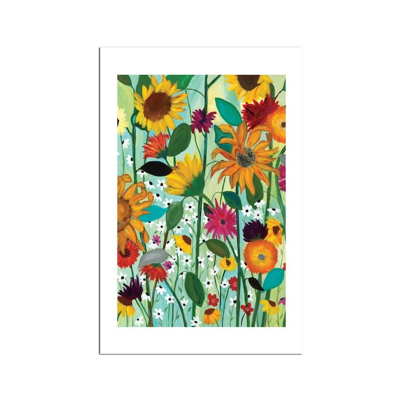 Sunflower House Fine Art Paper Print by Carrie Schmitt - Multi