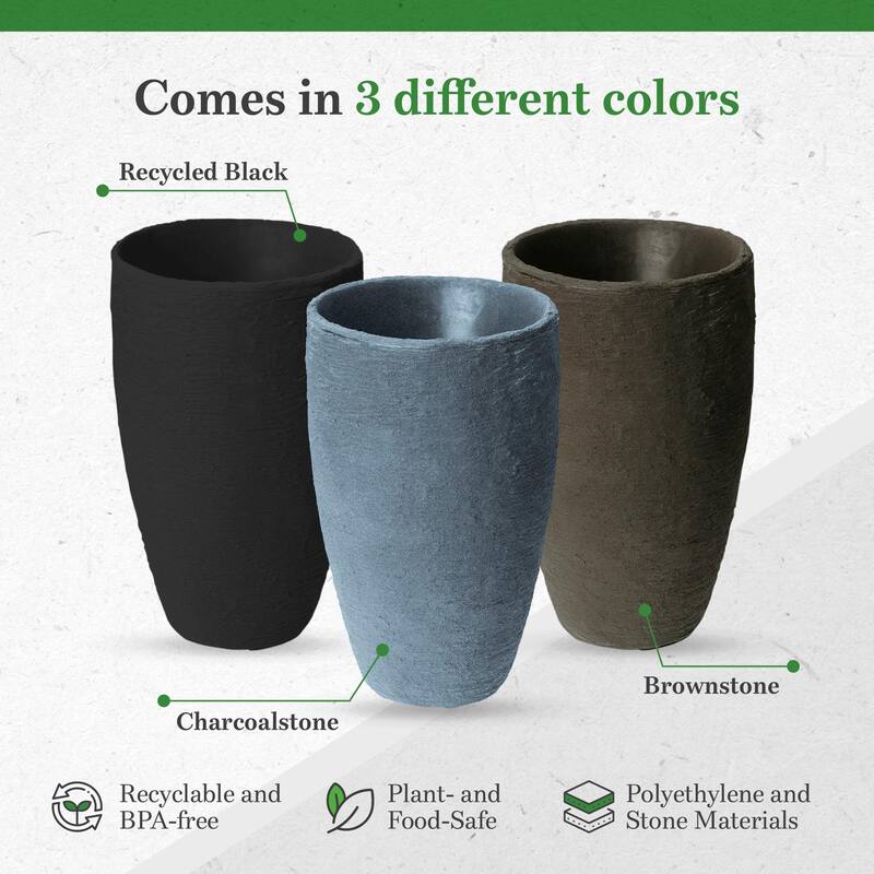 Algreen Products 87313 Athena 28.5" Self-Watering Flower Pot & Planter, Brown - 7.7