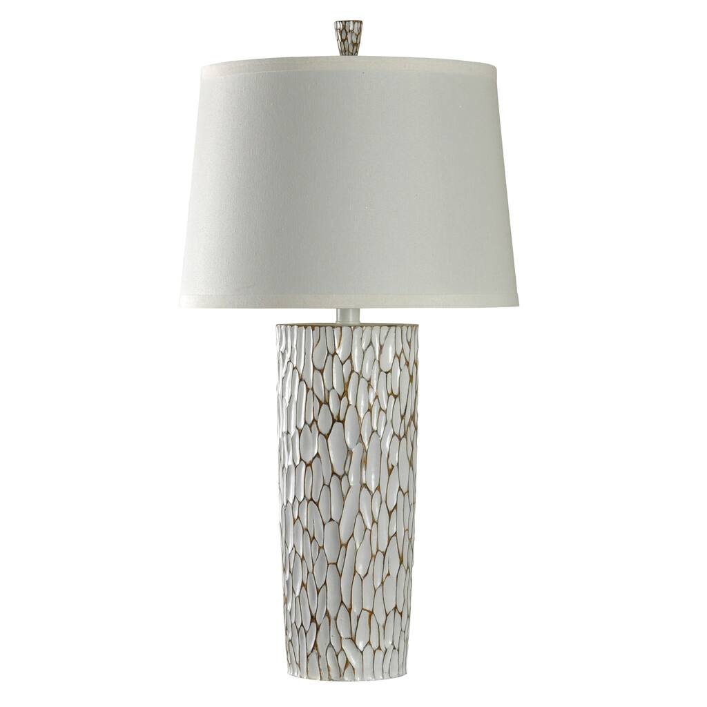 Braselton White Table Lamp - White Hardback Fabric Shade