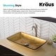 preview thumbnail 16 of 16, KRAUS Golden Pearl 22 inch Rectangle Glass Glass Vessel Bathroom Sink