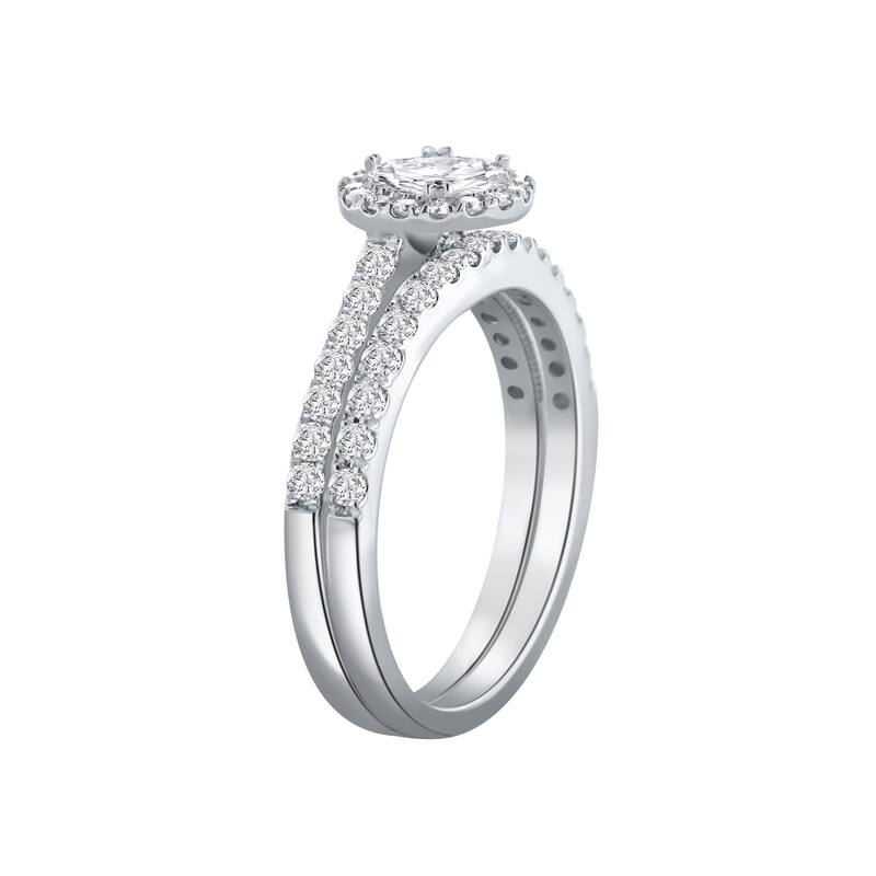 Auriya 1 3/4ctw Round Halo Diamond Engagement Ring Set 14k Gold