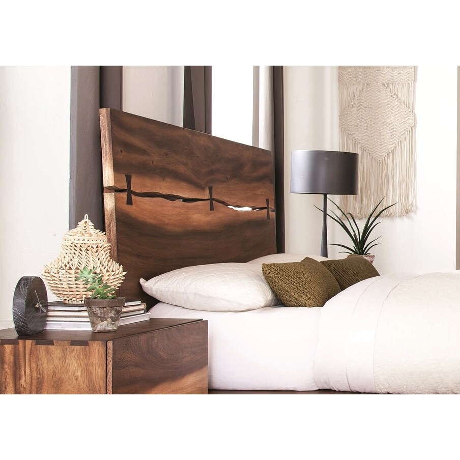 Natural Live Edge Design Two-Tone Exotic Mahogany Wood Bedroom Collection -  Overstock - 36088949, image size:904x904