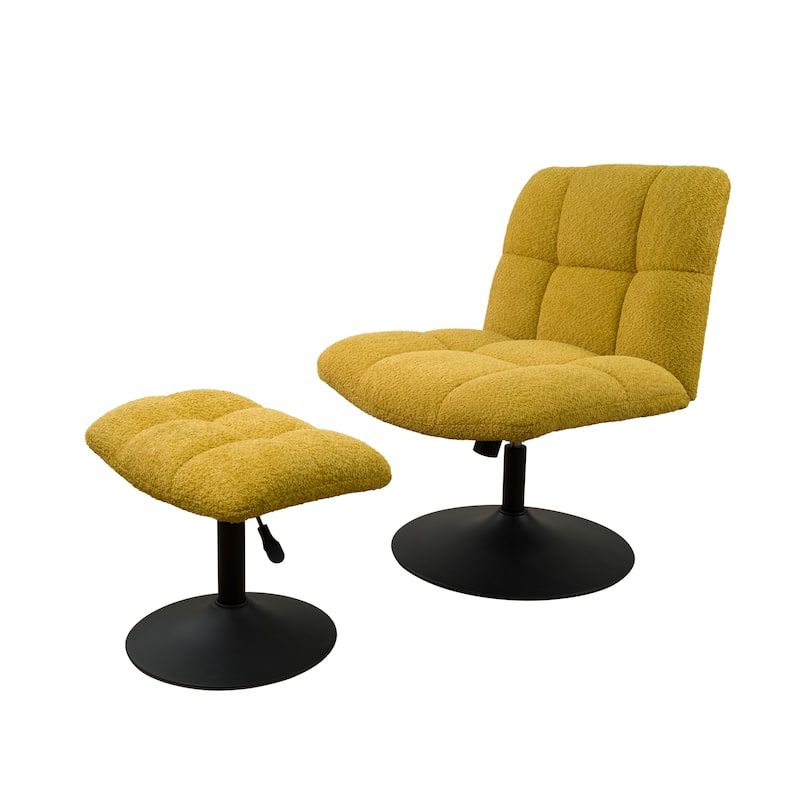 Art Leon Fabric Swivel Accent Chair with Ottoman
