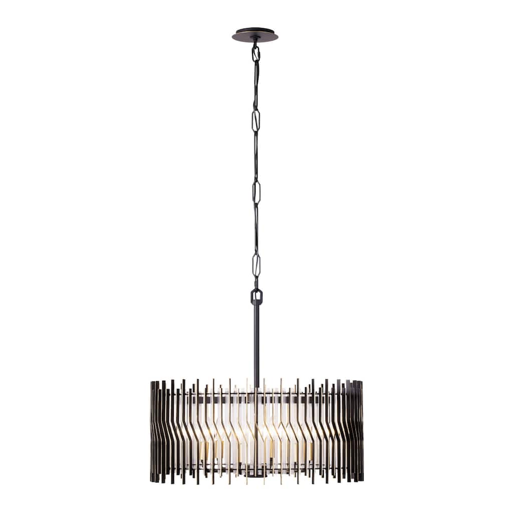 Varaluz Park Row Pendant - Matte Black/French Gold - 24"W x 11.75"H - N/A