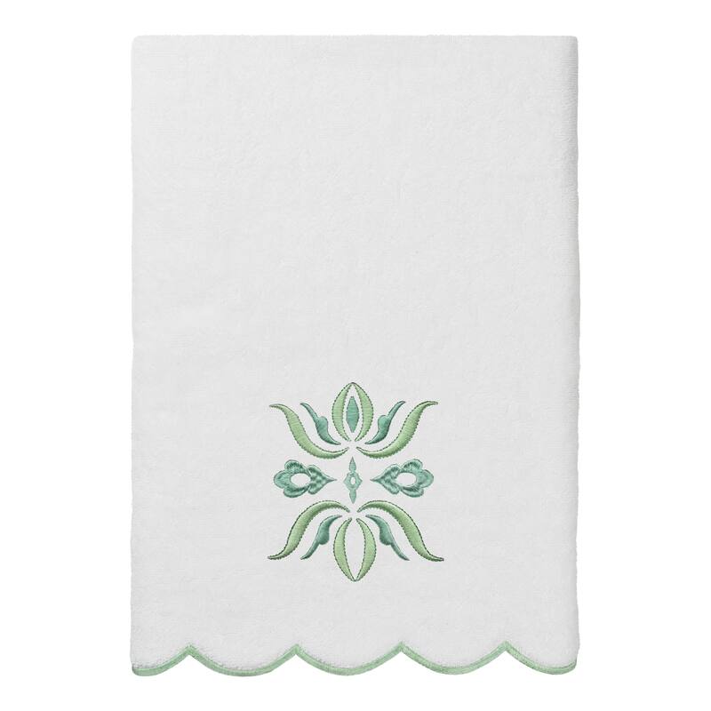Authentic Hotel and Spa 100% Turkish Cotton FLOWER CREST Scallop Towel Collection