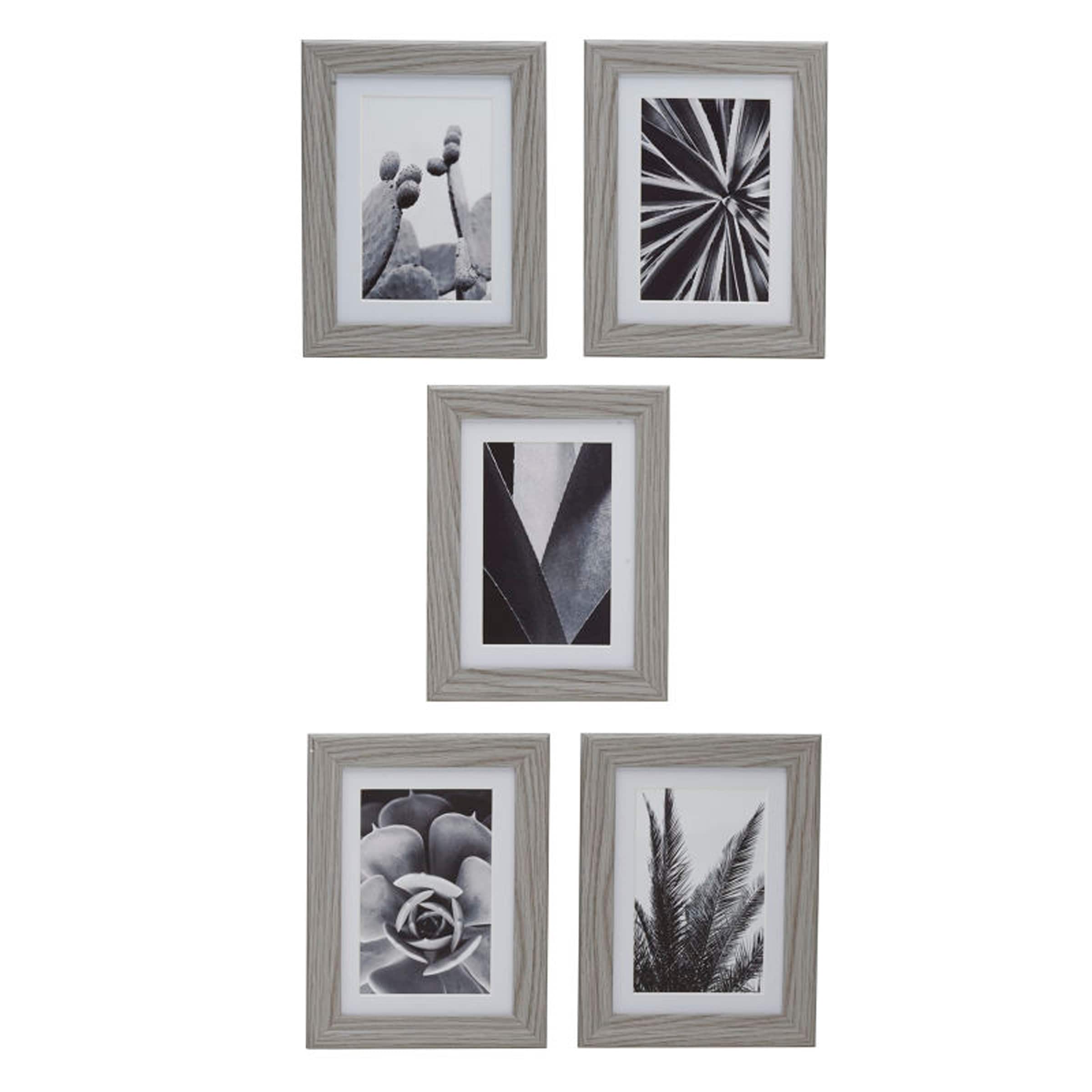 Melannco Set of 5 Grey Photo Frames
