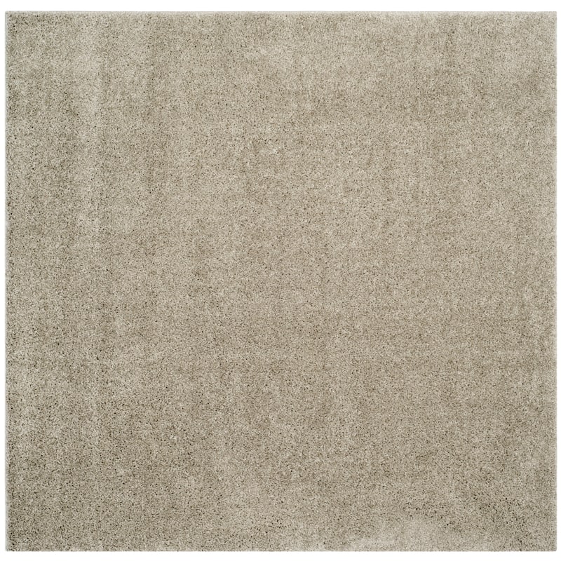 SAFAVIEH Arizona Shag Mechtilde 1.6-inch Thick Rug - 6'7" Square - Silver