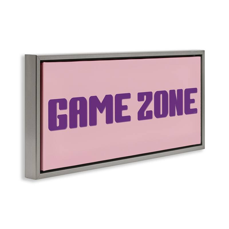 Stupell Game Zone Purple & Pink Framed Floater Canvas Wall Art Design By Yass Naffas Designs
