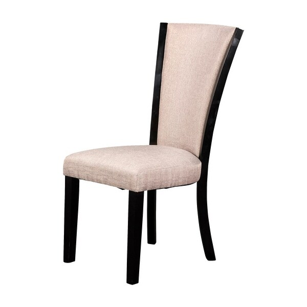 Wooden dining chairs with fabric seats on sale